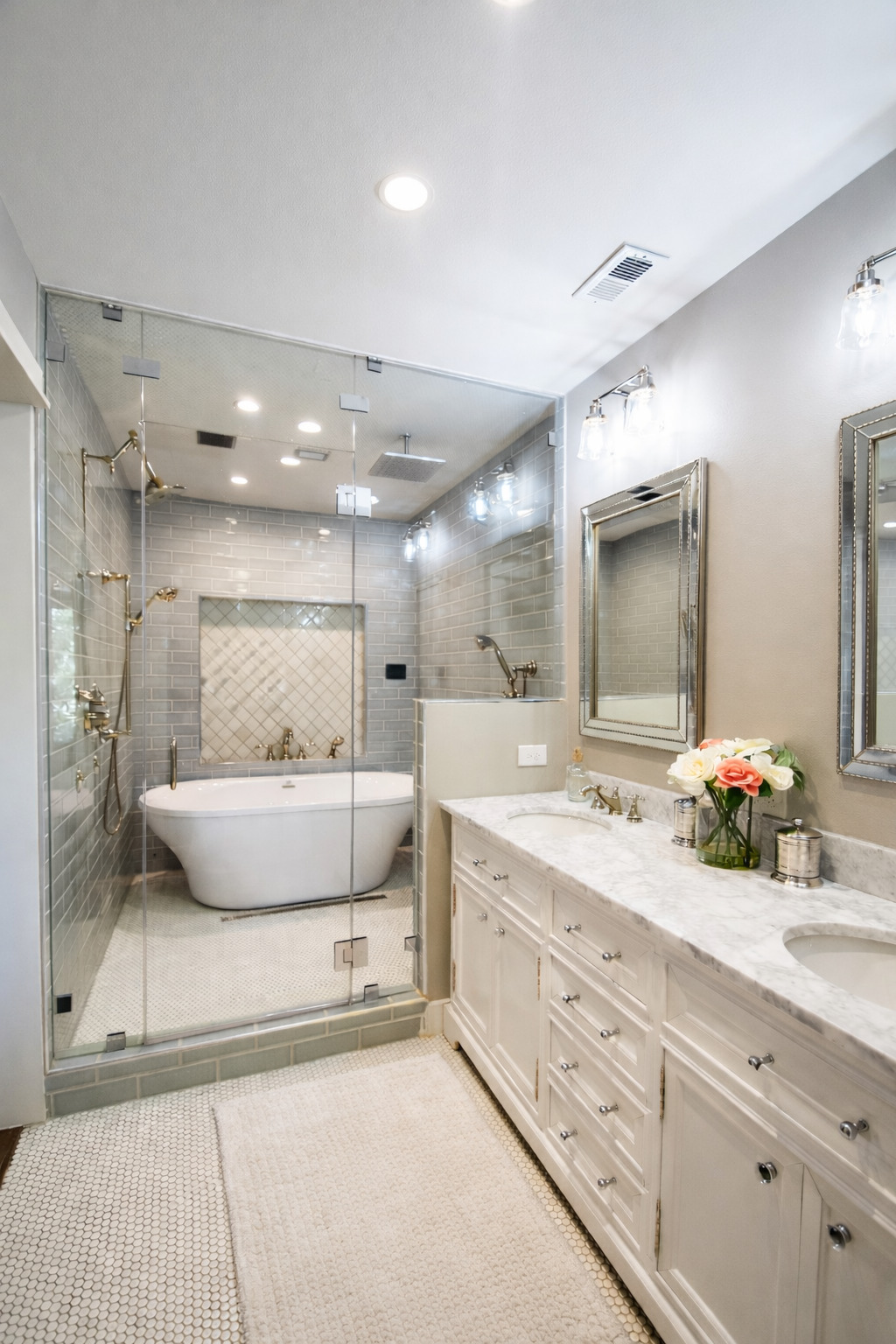 3618 Quiette Drive Austin, TX 78754 - Photo 13 of 37 a bathroom with a double vanity sink mirror and bathtub