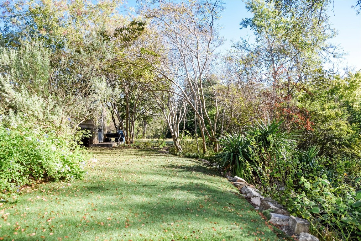 3618 Quiette Drive Austin, TX 78754 - Photo 21 of 31 a view of a yard with plants and trees