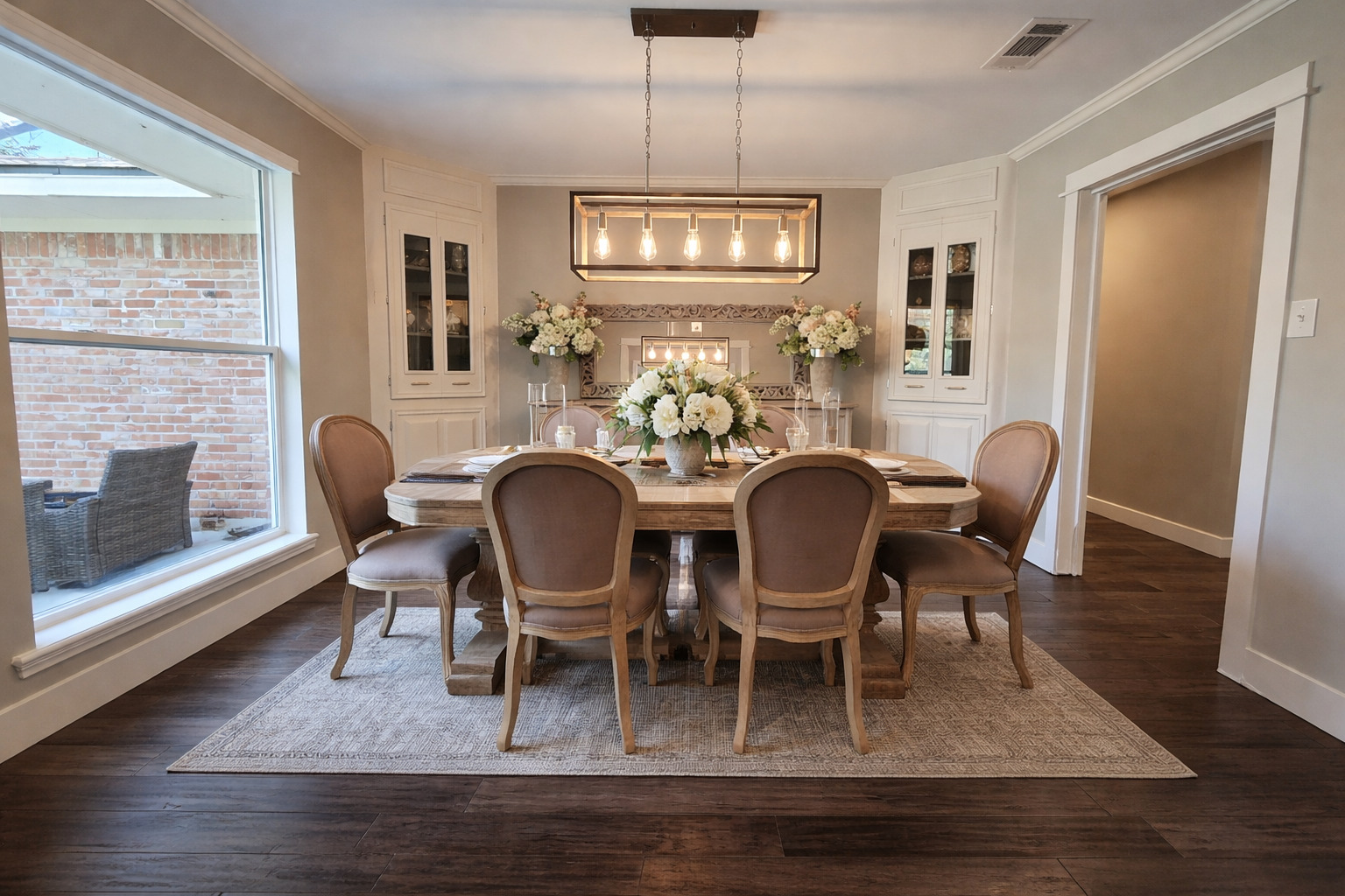 3618 Quiette Drive Austin, TX 78754 - Photo 7 of 37 a view of a dining room with furniture window and wooden floor