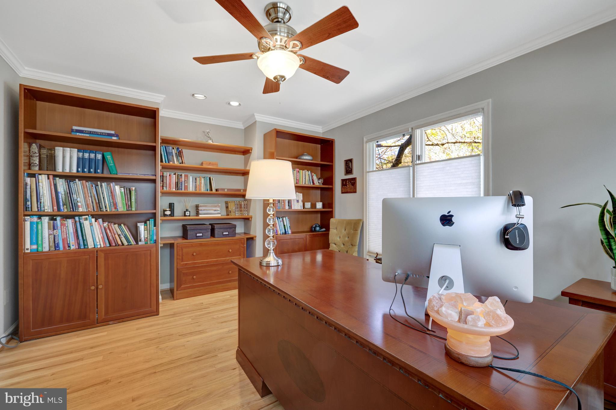 11122 Lakespray Way Reston, VA 20191 - Photo 7 of 77 The office has hardwoods and two walls of windows.