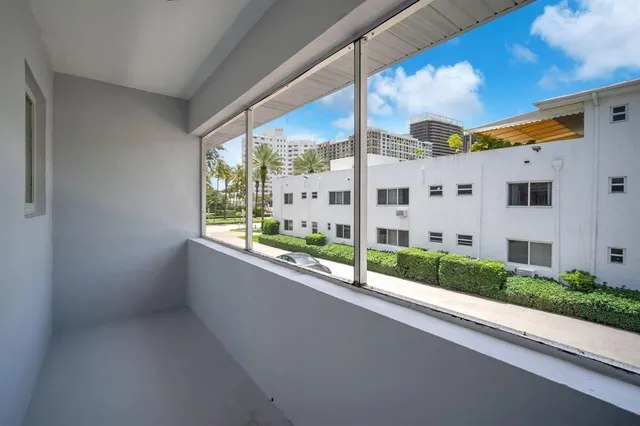 a view of a building from a window