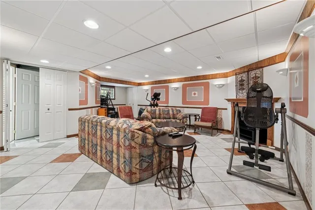 a living room with furniture