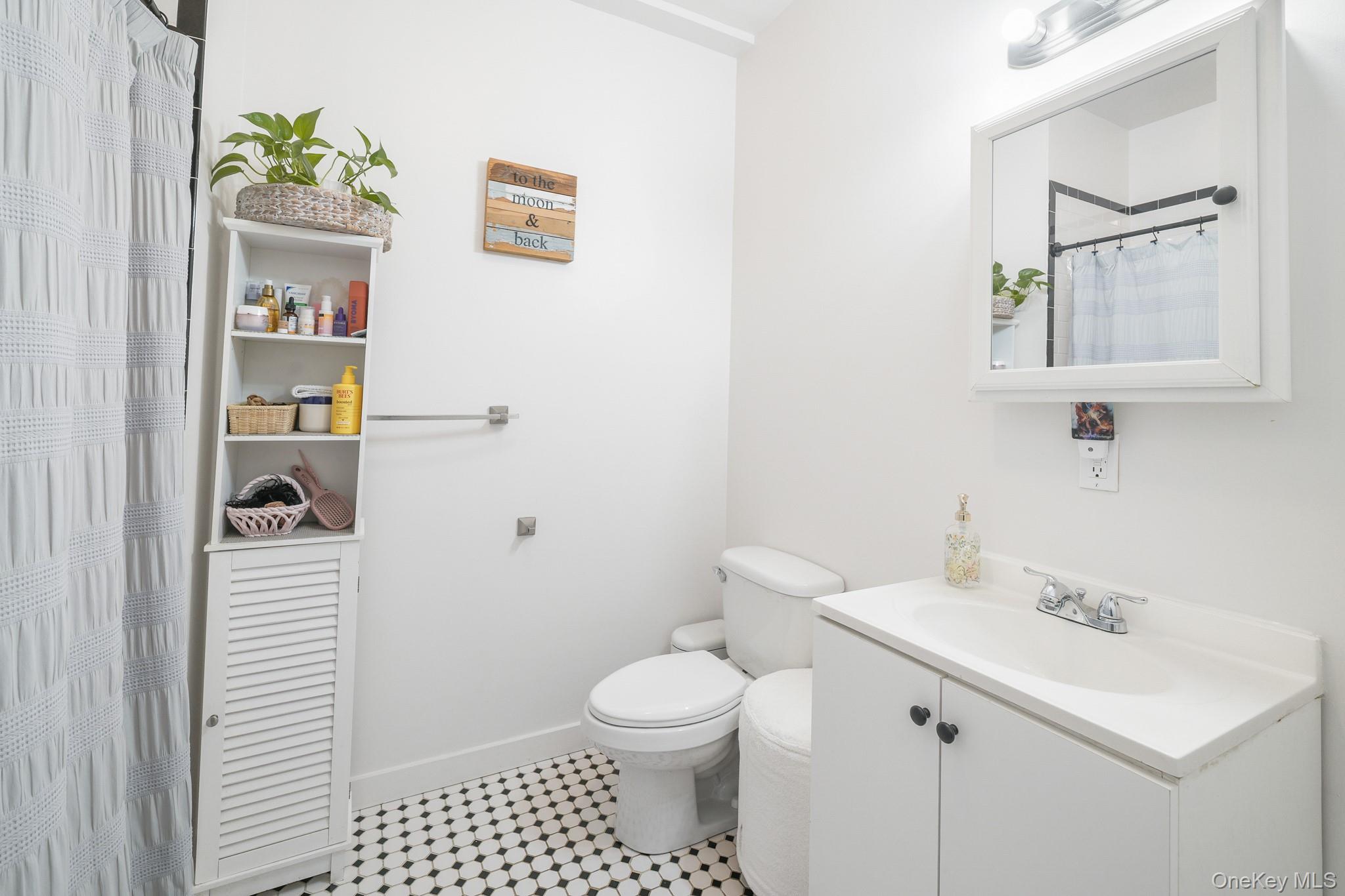 135 Main Street, Unit 302 Ossining, NY 10562 - Photo 12 of 16 a bathroom with a toilet a sink and mirror