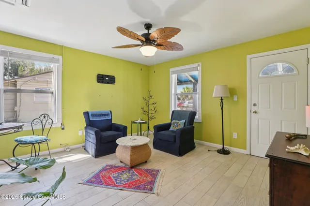 a living room with furniture