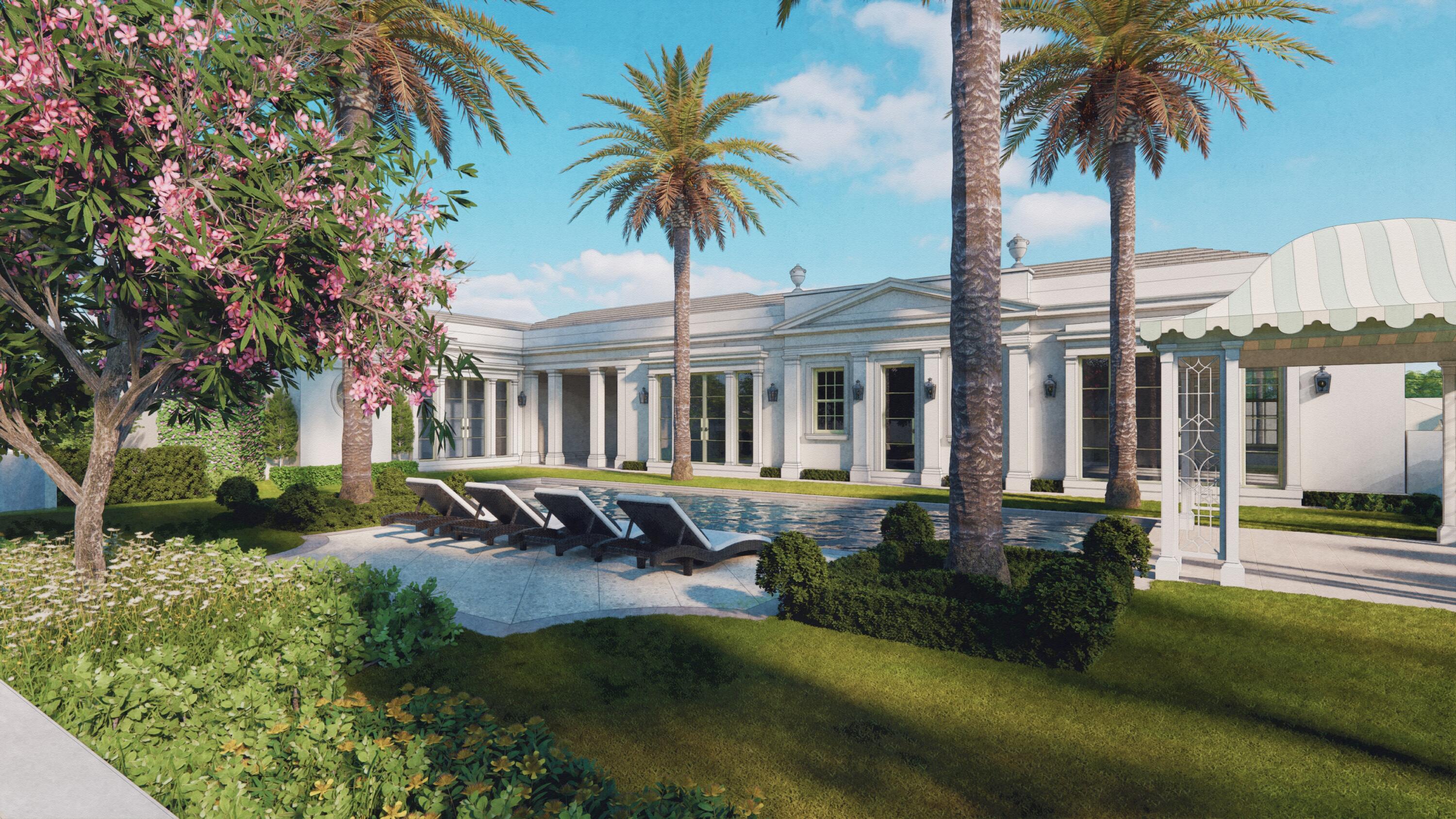 301 Polmer Park Road Palm Beach, FL 33480 - Photo 7 of 12 a view of a house with swimming pool and sitting area