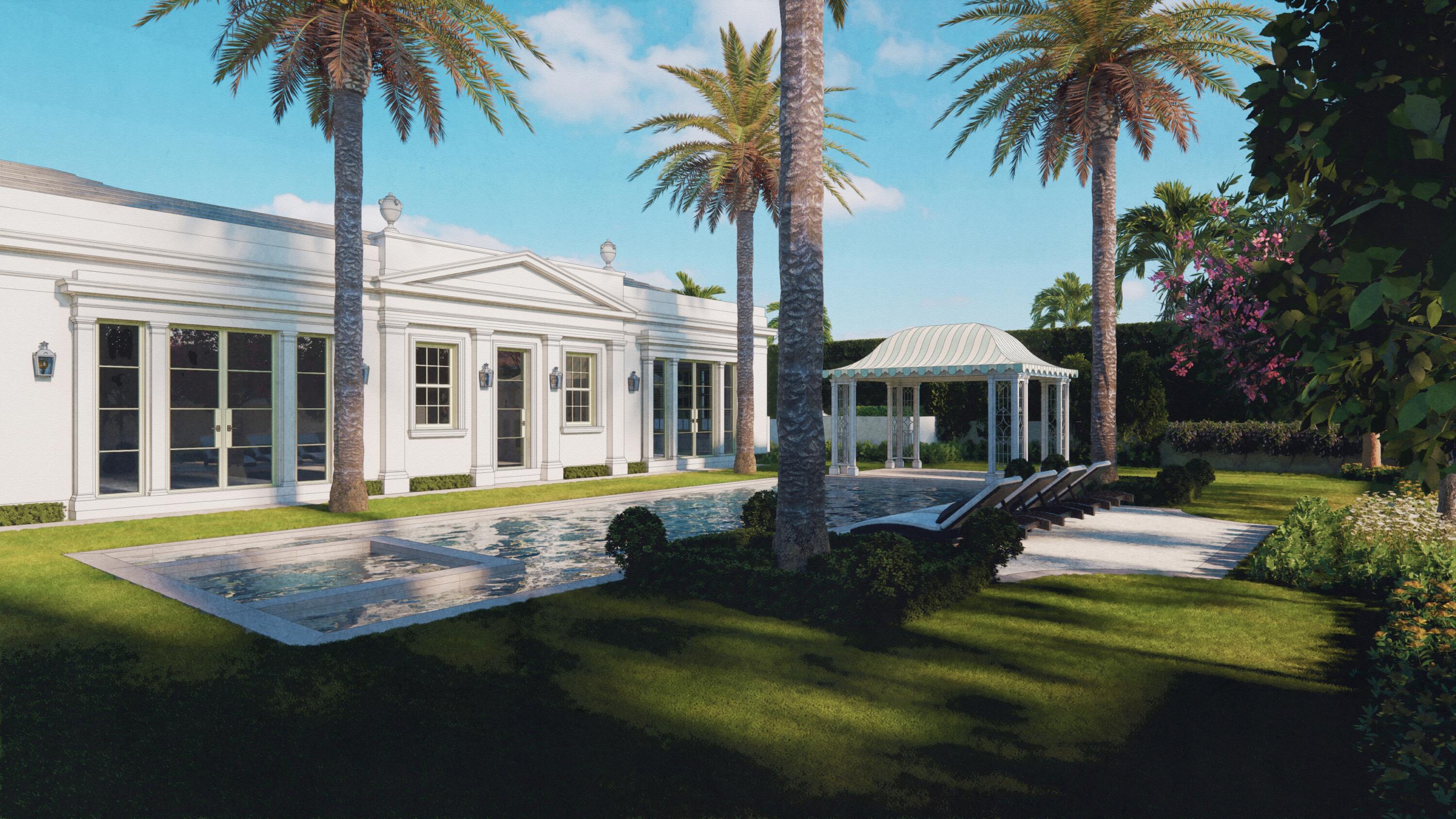 301 Polmer Park Road Palm Beach, FL 33480 - Photo 8 of 12 a view of a house with swimming pool and porch with furniture