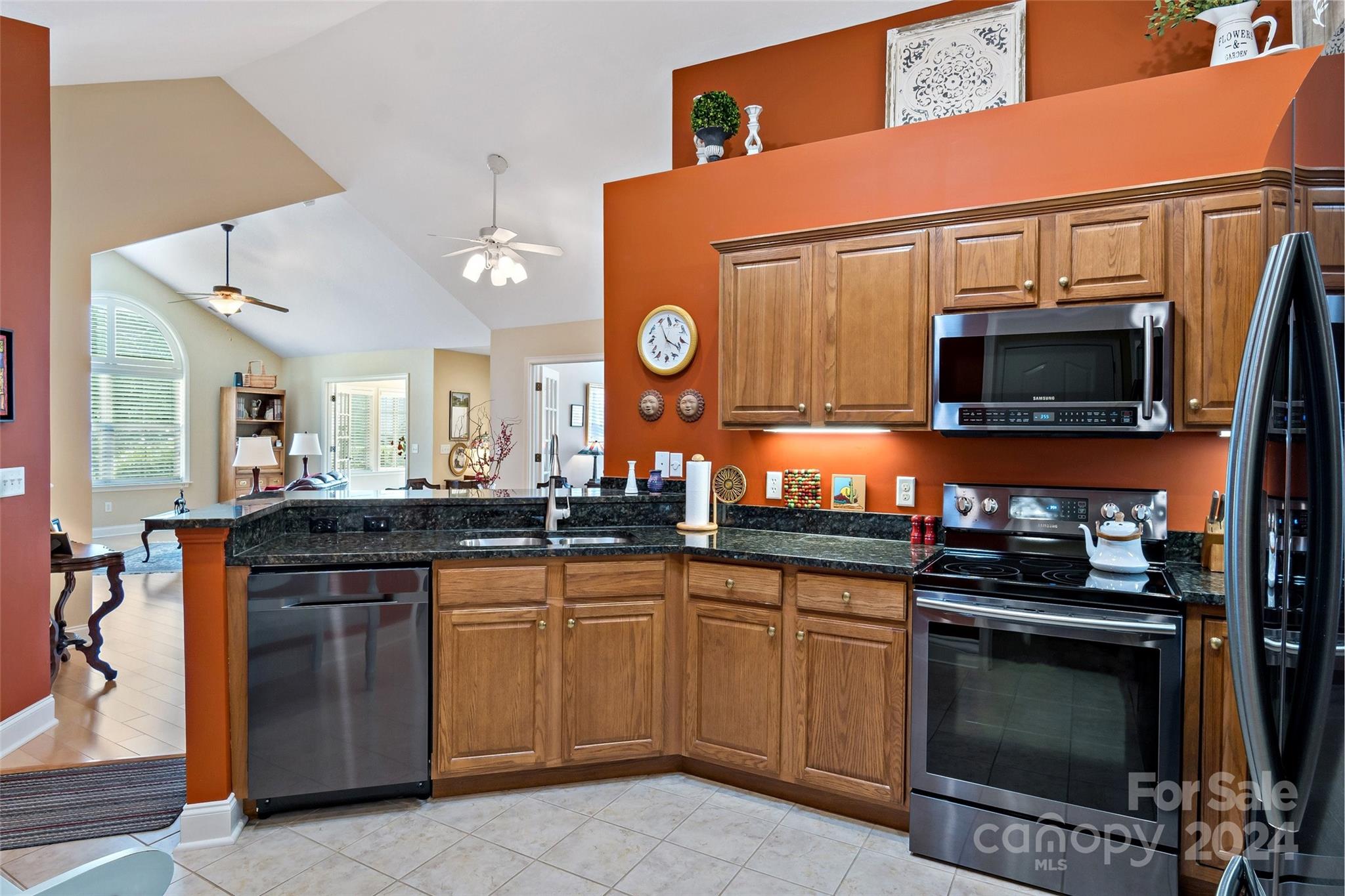 46 Outlook Circle Swannanoa, NC 28778 - Photo 13 of 36 a kitchen with stainless steel appliances a stove microwave and refrigerator