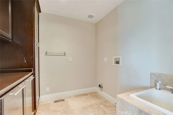 an outdoor space with furniture