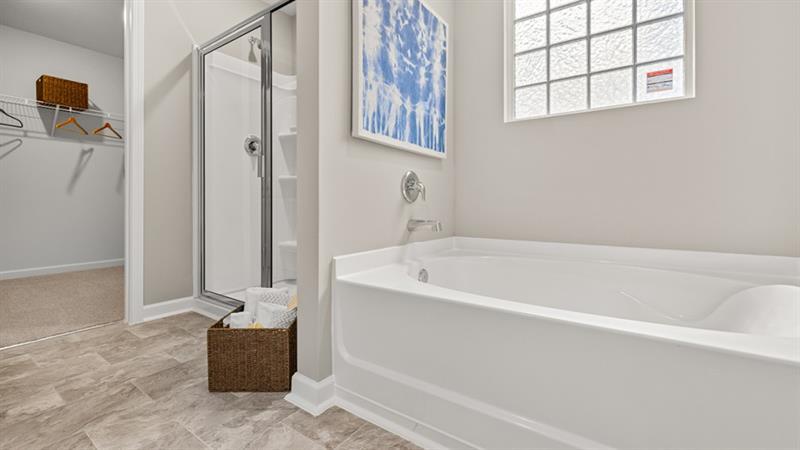 74 Buckthorn Way Dallas, GA 30132 - Photo 19 of 37 a spacious bathroom with a bathtub and window