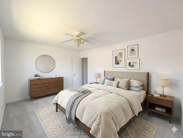 a bed room with a bed and a chandelier