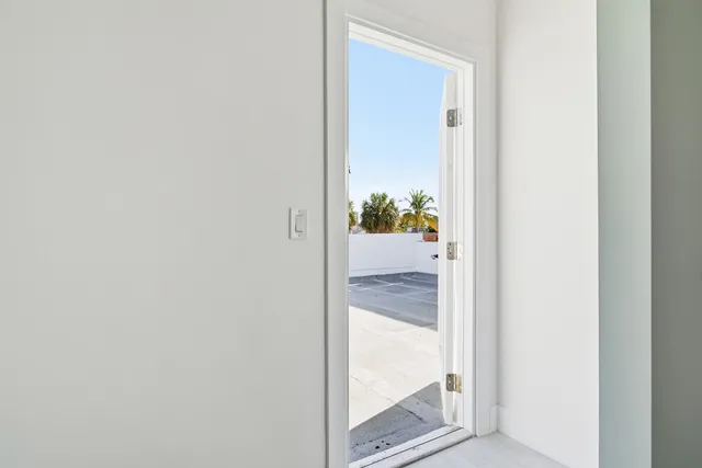 a view of a building with a street