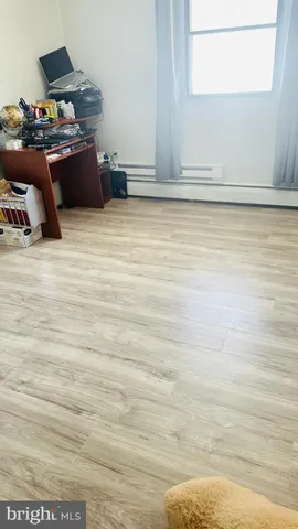 a view of a room with shelves