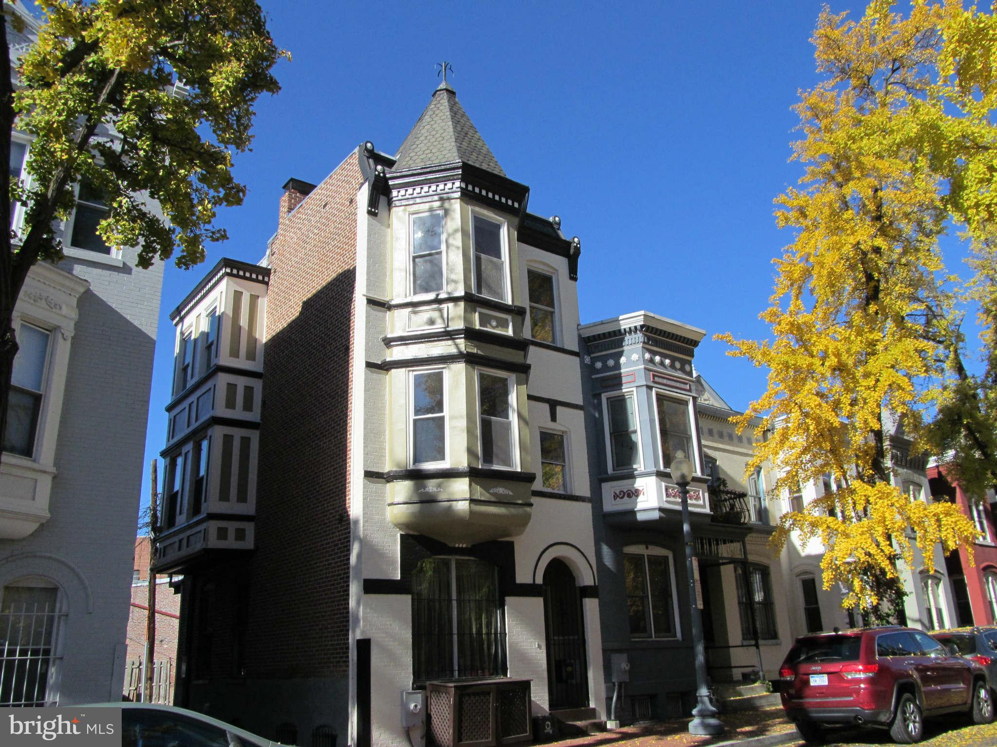 a view of a building with a street view
