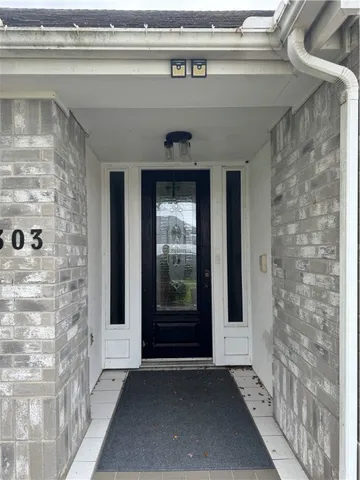 a view of a front door of the house