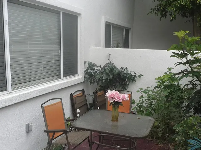 a view of outdoor seating space