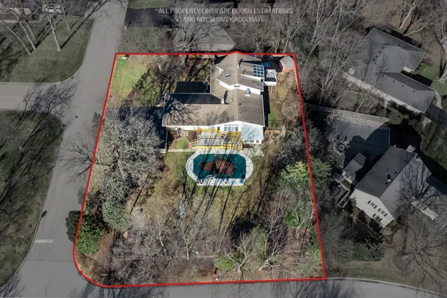 an aerial view of multiple house