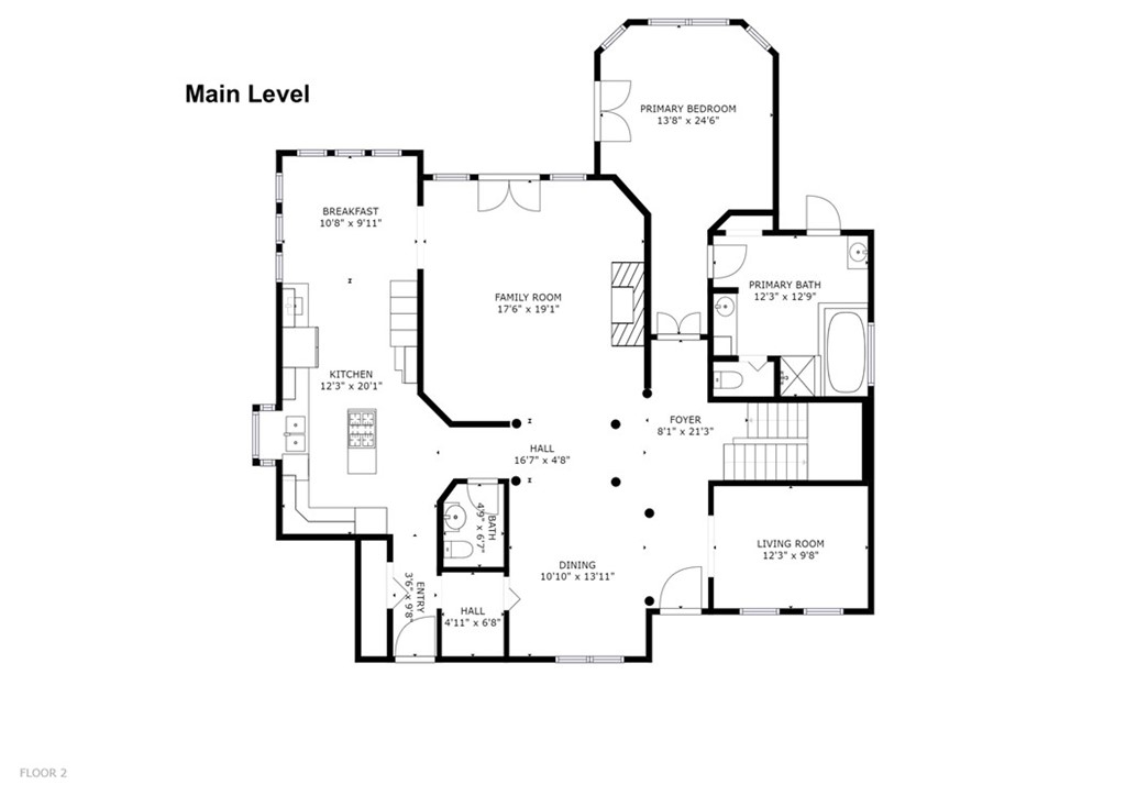 1608 Hill Drive Eagle Rock, CA 90041 - Photo 70 of 71 Main Level Floor Plan