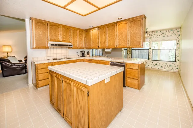 a kitchen with stainless steel appliances granite countertop a sink and cabinets