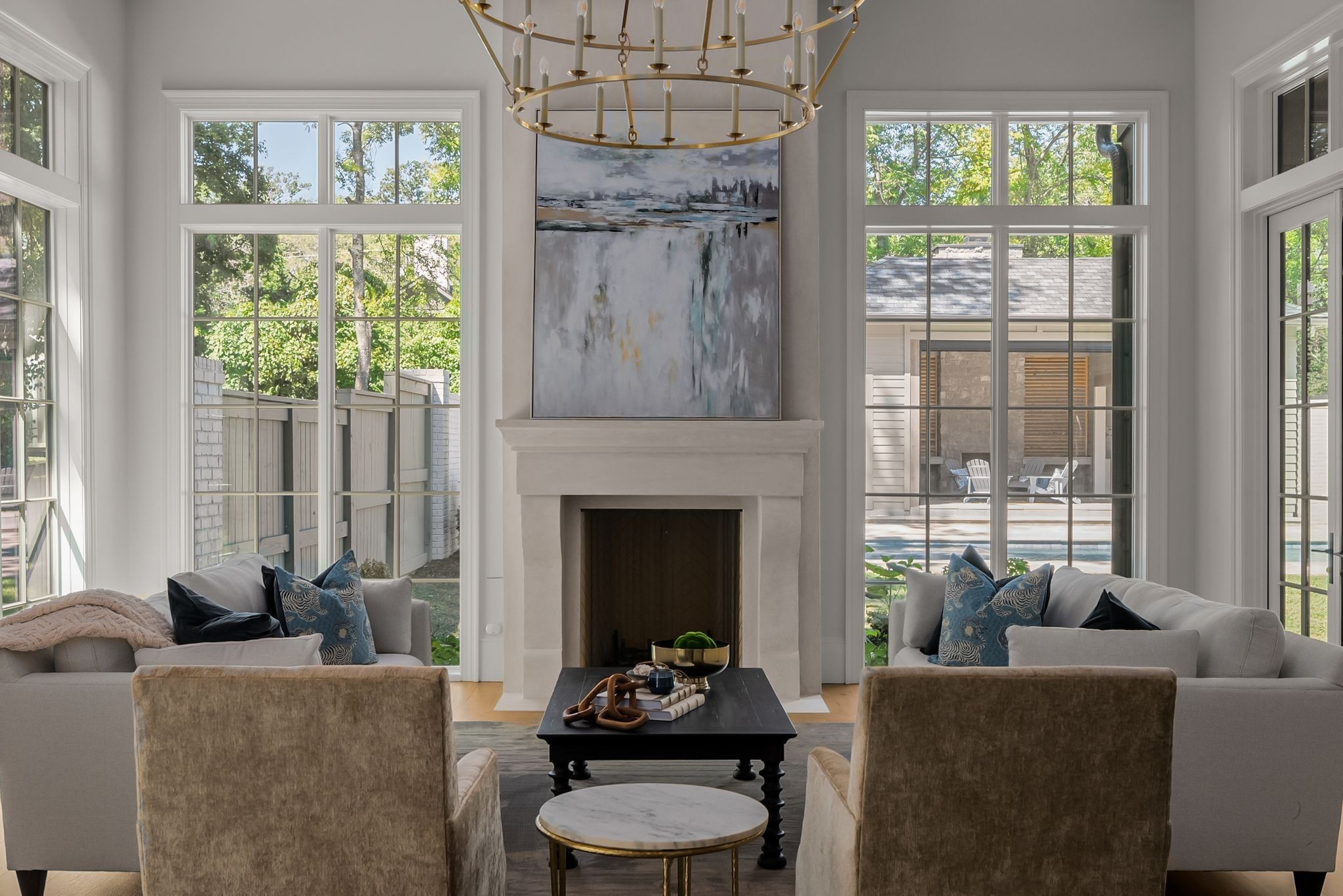 4301 Estes Road Nashville, TN 37215 - Photo 4 of 65 a living room with furniture and a fireplace