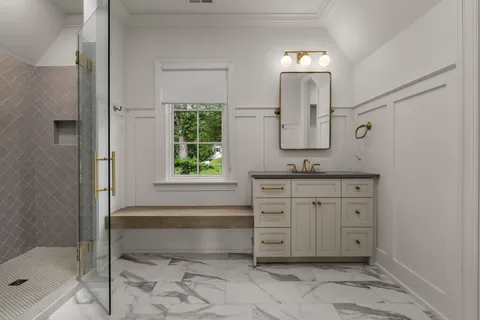 a view of a backyard with a tub and garden