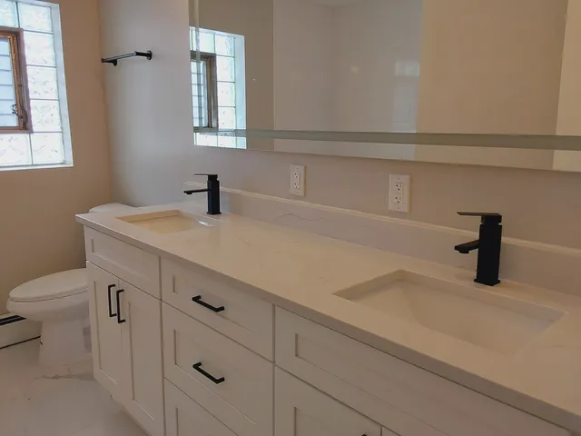 a bathroom with a sink and a toilet