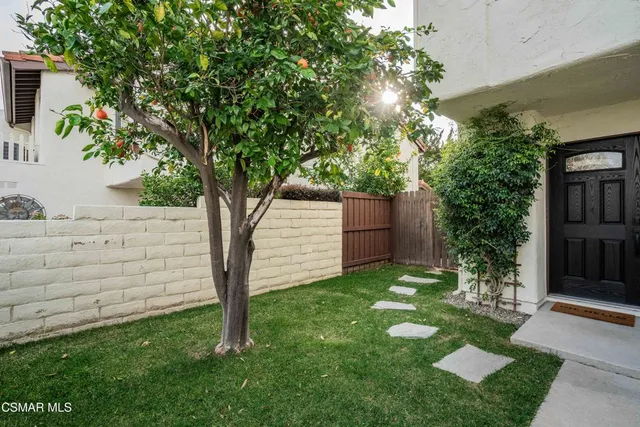 a view of a porch with a yard
