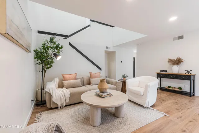 a living room with furniture