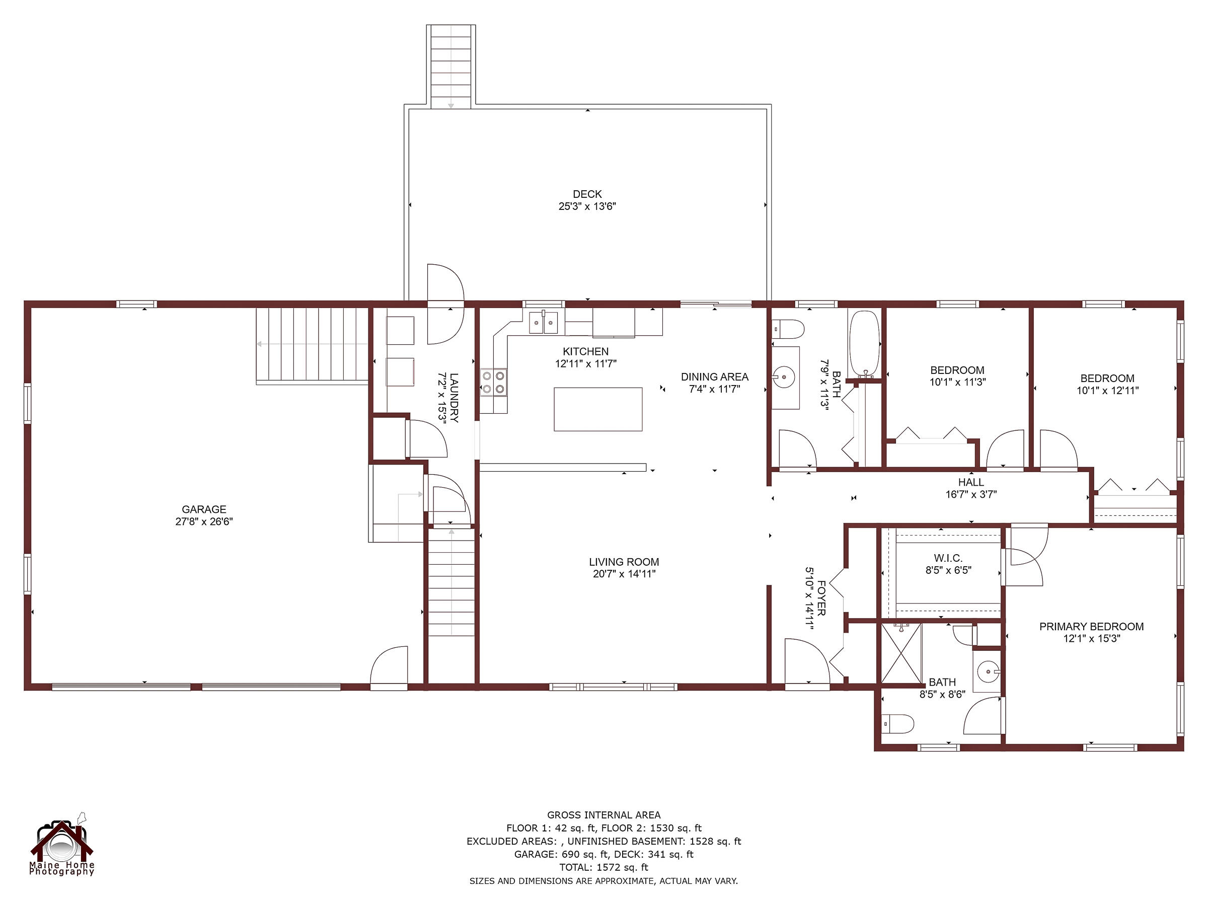 818 Sturtevant Hill Road Winthrop, ME 04364 - Photo 33 of 34 818 Floorpaln Main Floor Only