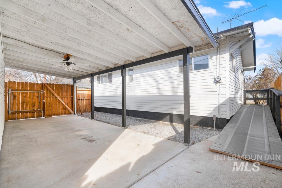 253 West Court Street Weiser, ID 83672 - Photo 30 of 35 View of patio with a gate and ceiling fan
