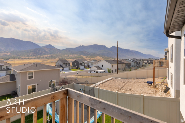 1713 South Windemere Road Santaquin, UT 84655 - Photo 30 of 40 Expansive mountain backdrop with a gravel lot and a wooden deck