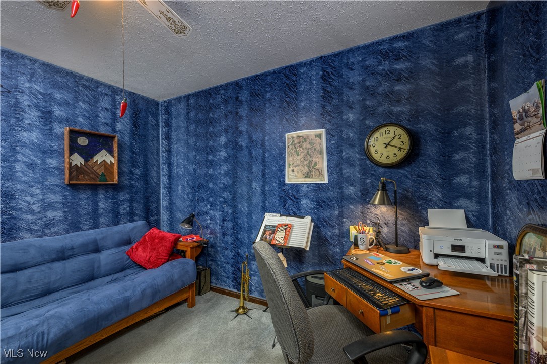 2667 Deibel Road Clinton, OH 44216 - Photo 12 of 23 Carpeted bedroom with ceiling fan and a textured ceiling