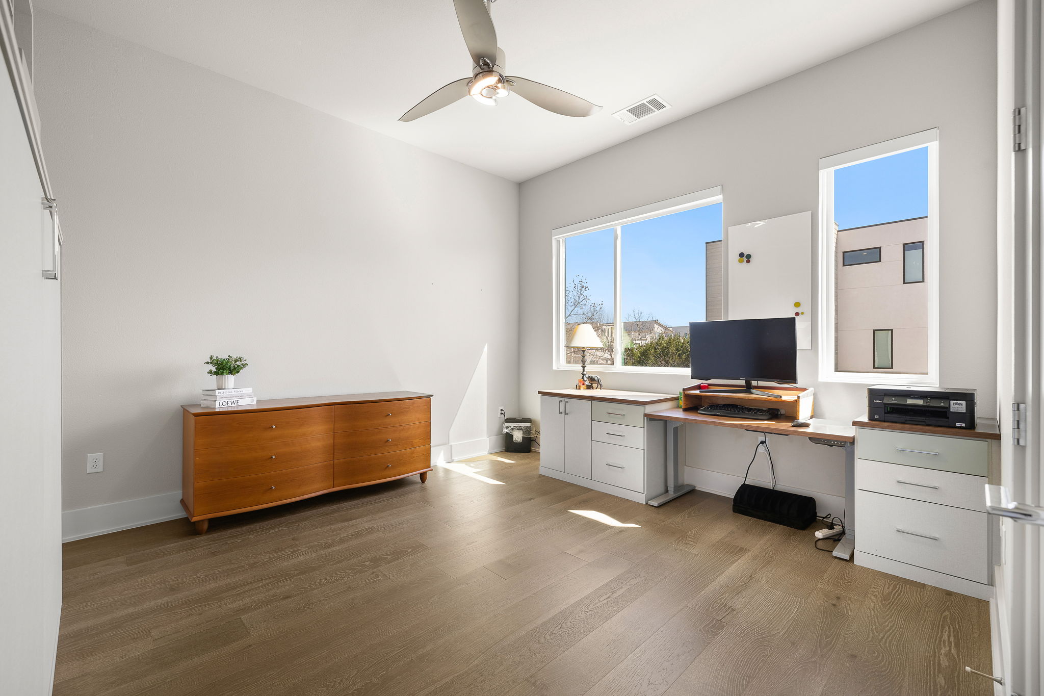5214 Pink Poppy Pass Austin, TX 78735 - Photo 20 of 34 Office with dark wood-style floors and ceiling fan