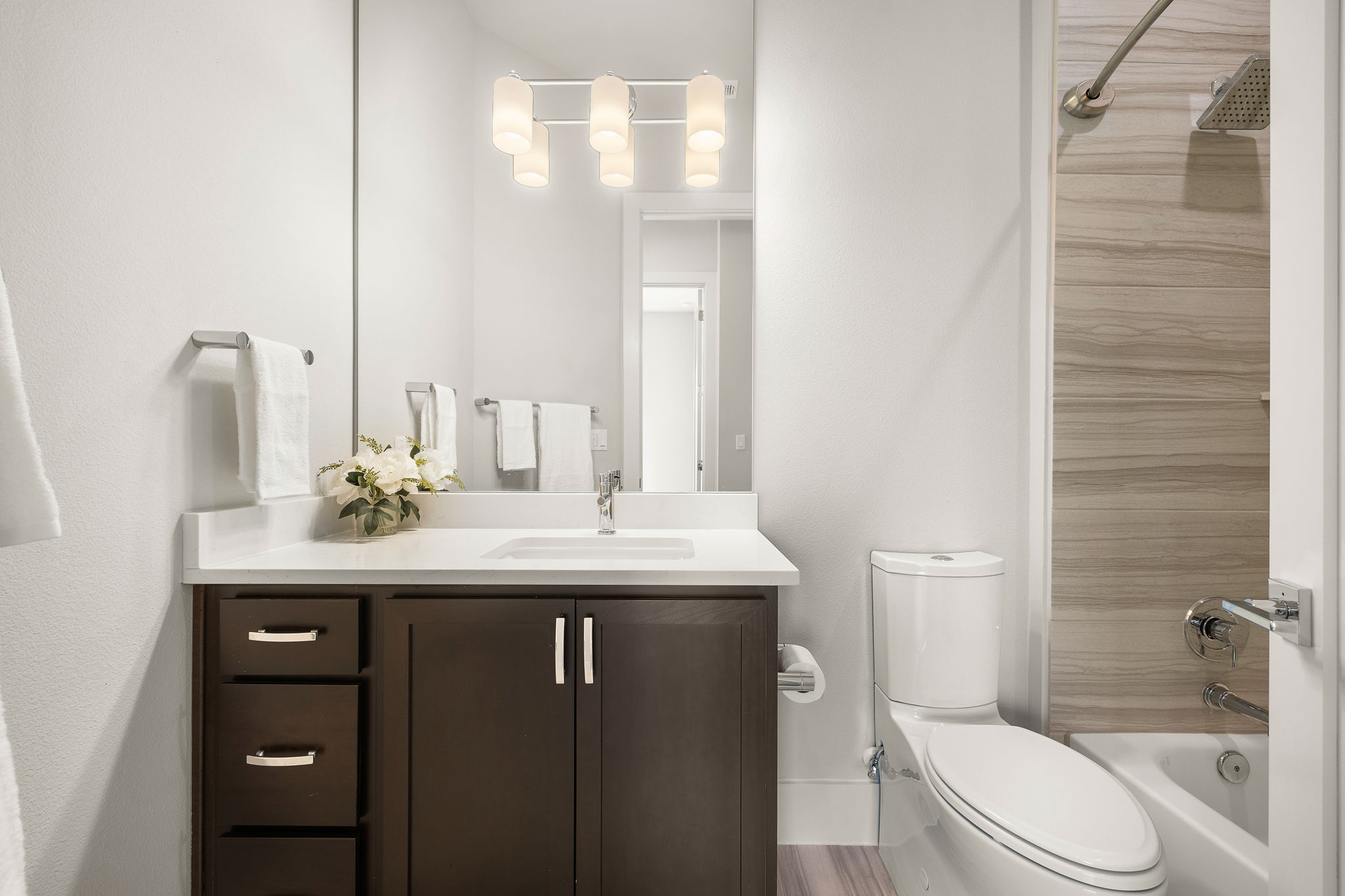 5214 Pink Poppy Pass Austin, TX 78735 - Photo 22 of 34 Bathroom featuring vanity and shower / bathtub combination