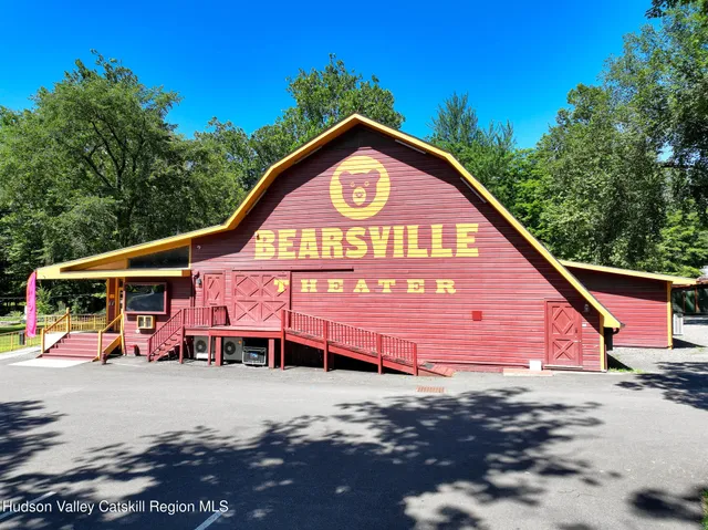 an outdoor space with seating