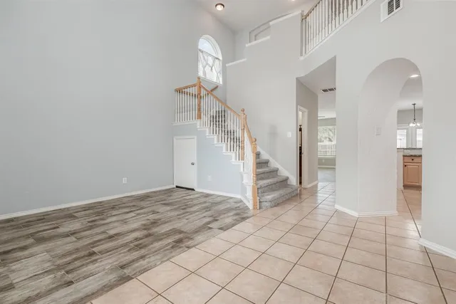 a view of an entryway with staircase