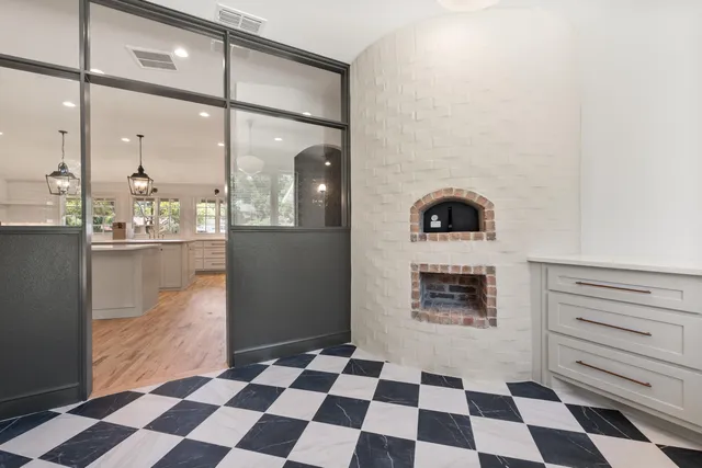 a picture of a black and white checkered floor