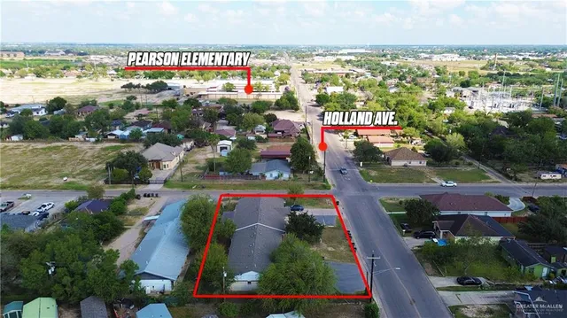 an aerial view of multiple house