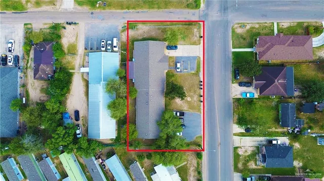 an aerial view of multiple house