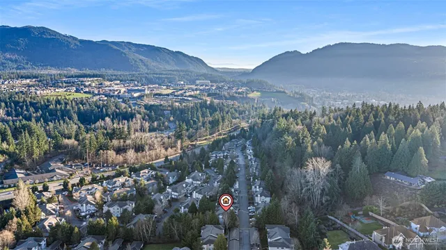 a view of city and mountain