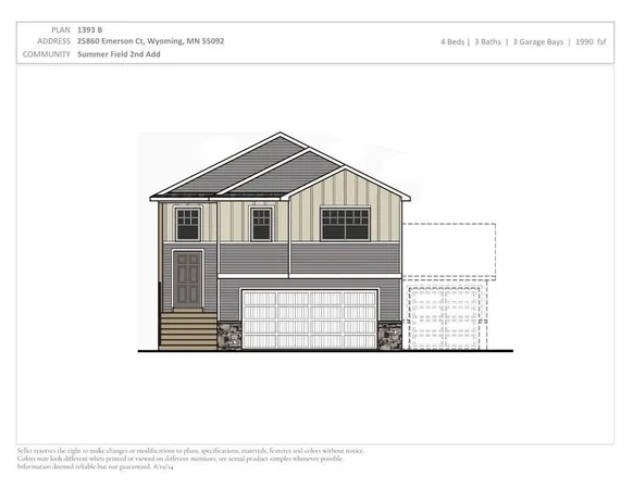 $399,900 | 25860 Emerson Drive, Wyoming, MN 55092