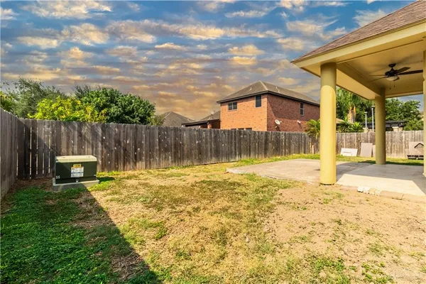 a bathroom with a sink and a yard