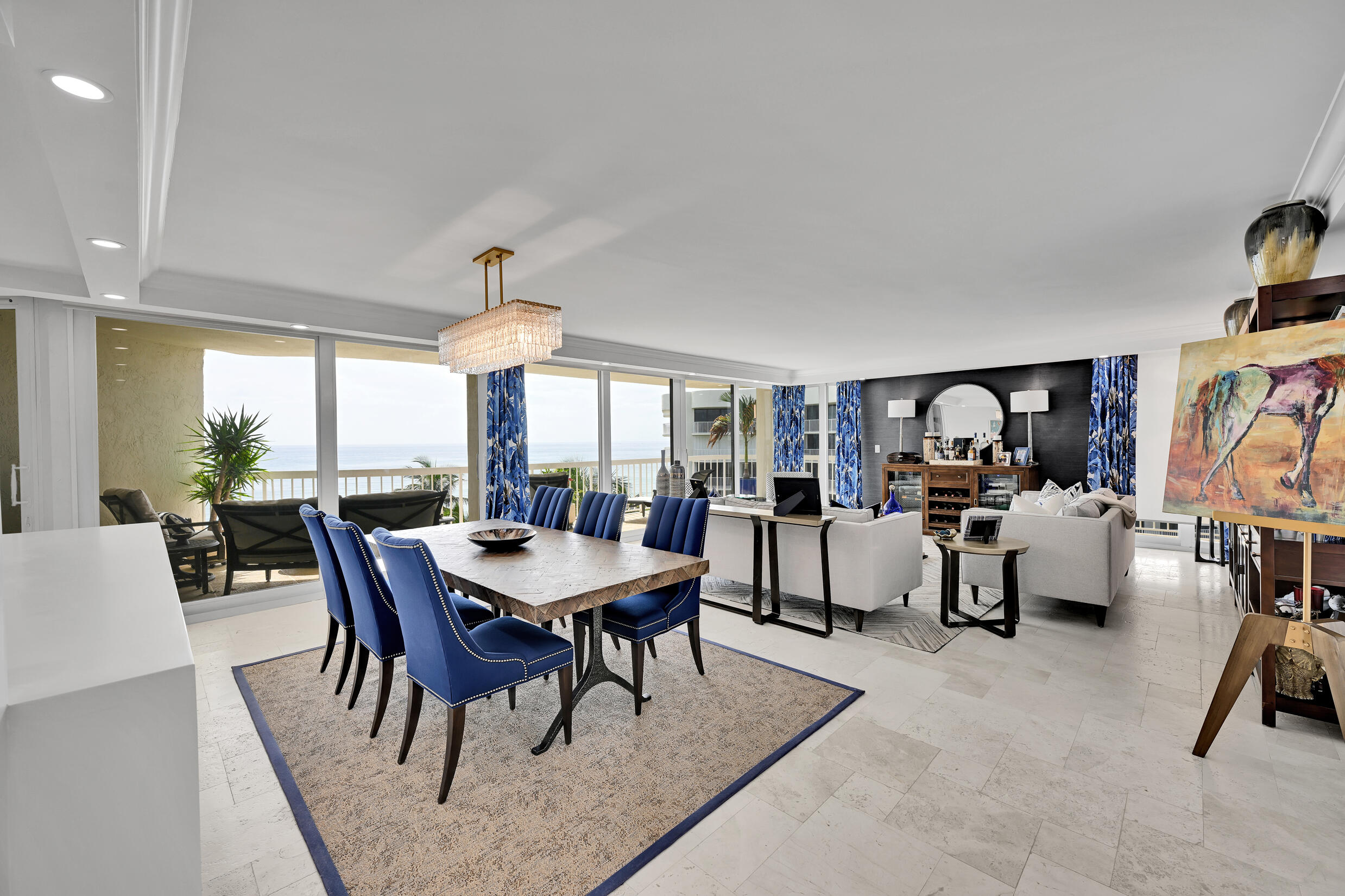 3300 South Ocean Boulevard, Unit 508S Palm Beach, FL 33480 - Photo 3 of 28 a view of a dining room with furniture window and outside view