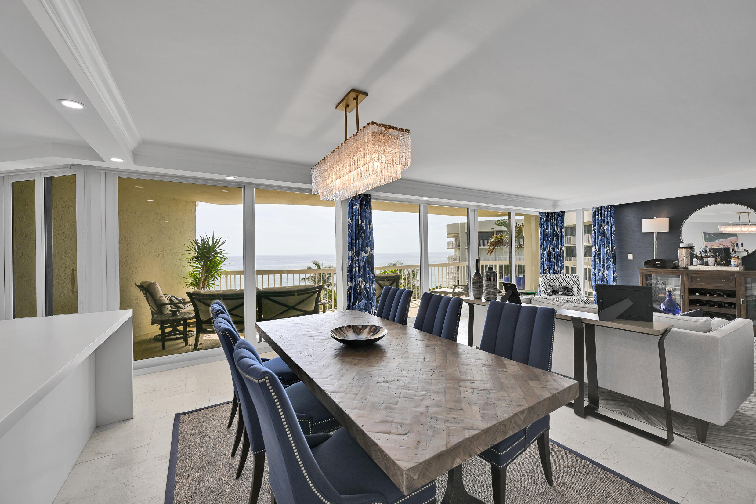 3300 South Ocean Boulevard, Unit 508S Palm Beach, FL 33480 - Photo 5 of 28 a view of a dining room with furniture window and outside view