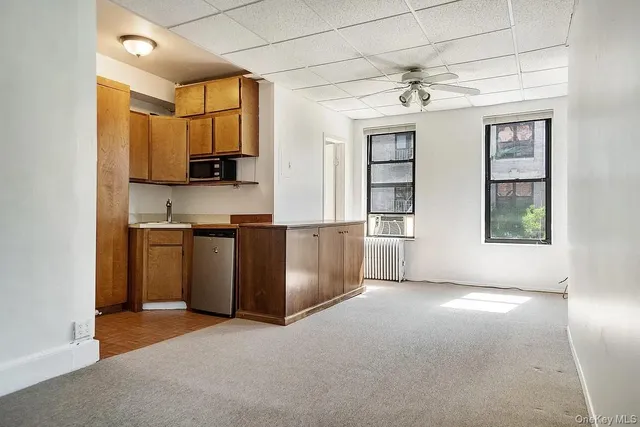 a view of a room with a shower