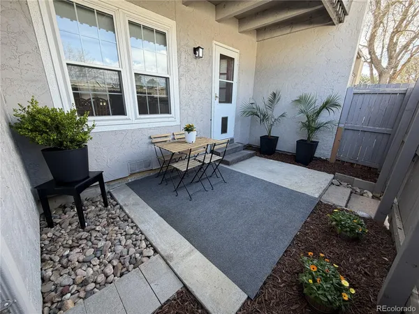 a outdoor space with furniture