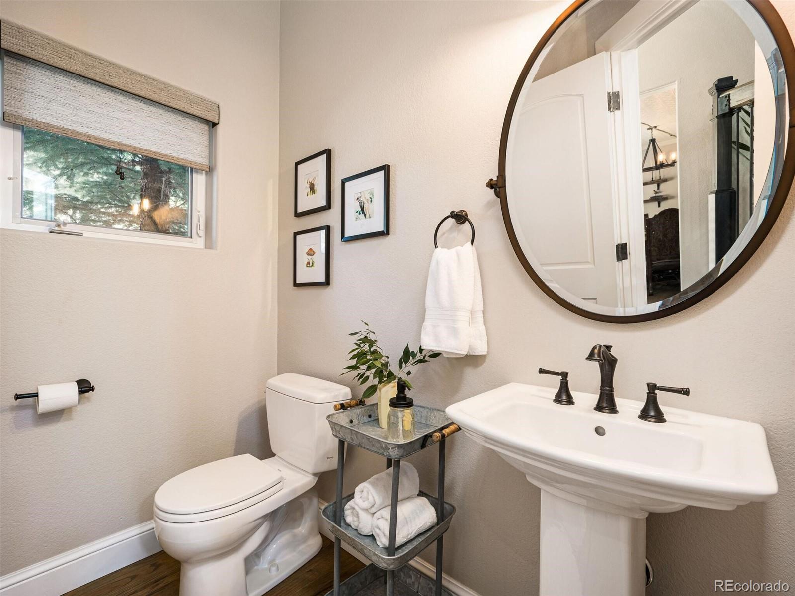 137 Nuthatch Road Evergreen, CO 80439 - Photo 39 of 50 a bathroom with a sink mirror and toilet