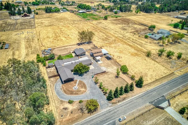 an aerial view of a house