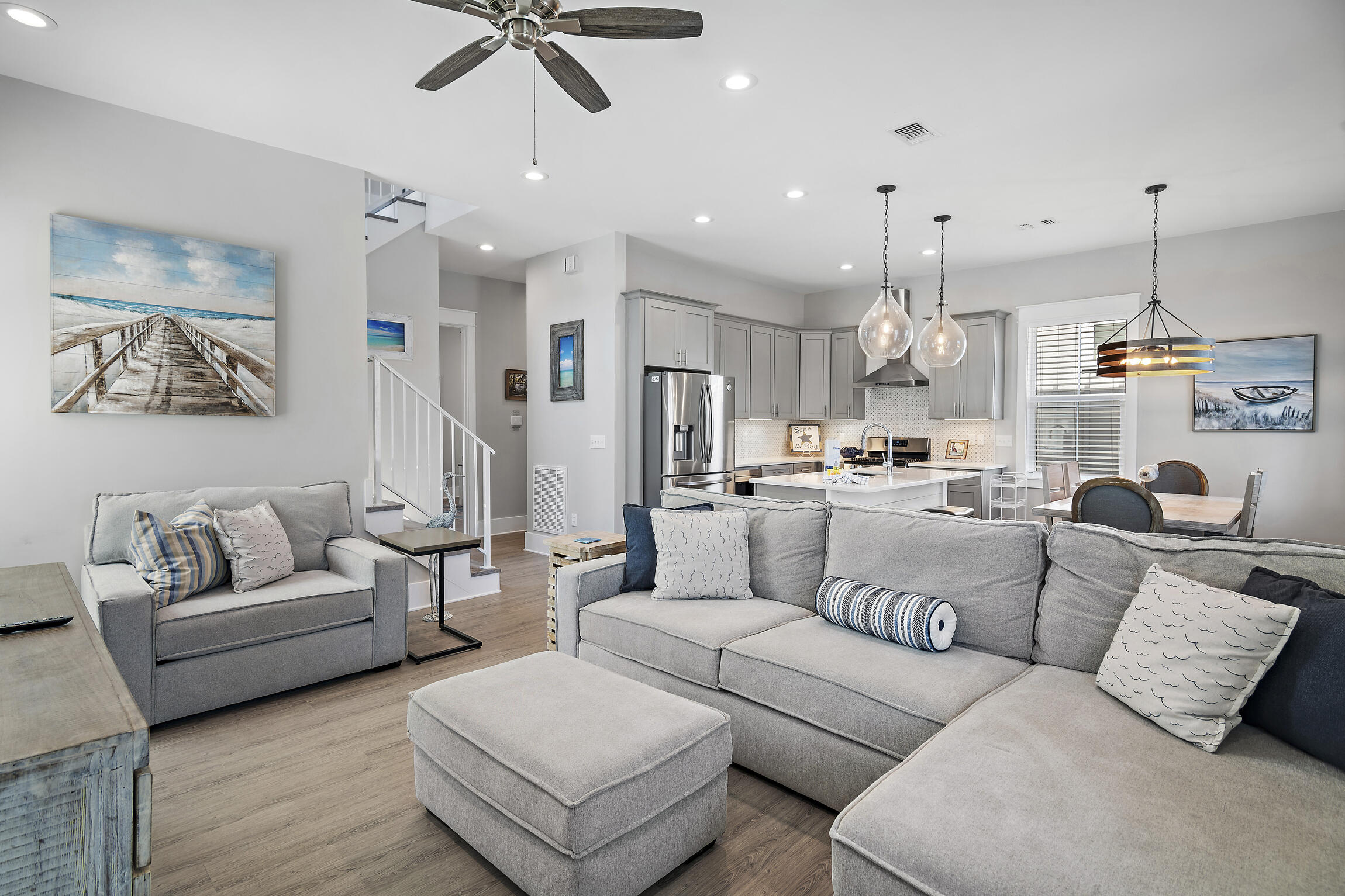 459 Dolphin Drive Santa Rosa Beach, FL 32459 - Photo 5 of 31 a living room with furniture and kitchen view