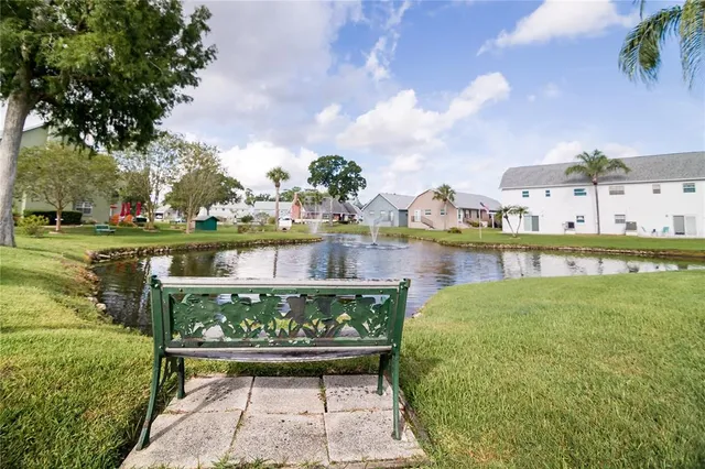 a view of a lake with houses