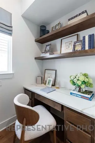 a dining room with table